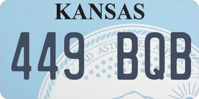 KS license plate 449BQB