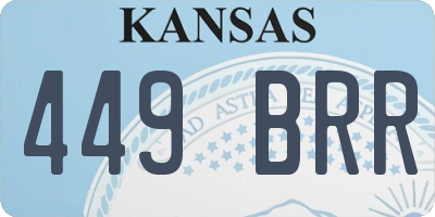 KS license plate 449BRR