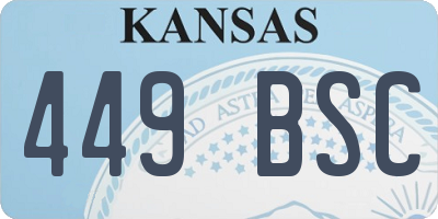 KS license plate 449BSC