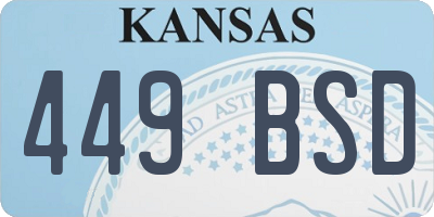 KS license plate 449BSD