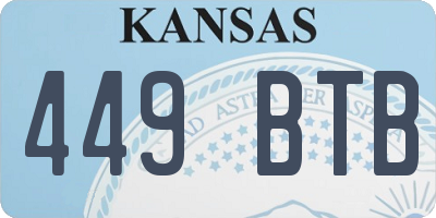 KS license plate 449BTB