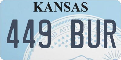 KS license plate 449BUR
