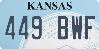 KS license plate 449BWF