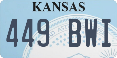 KS license plate 449BWI