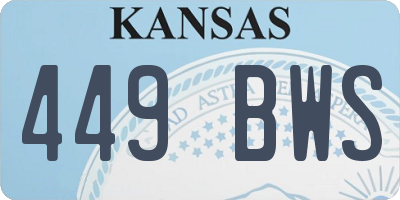 KS license plate 449BWS
