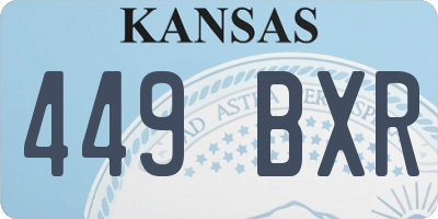 KS license plate 449BXR