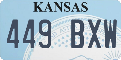 KS license plate 449BXW