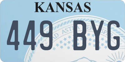 KS license plate 449BYG