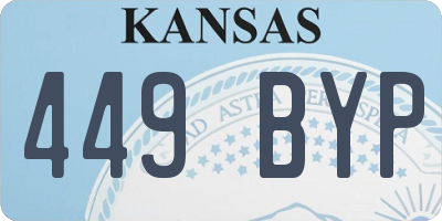 KS license plate 449BYP
