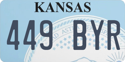 KS license plate 449BYR