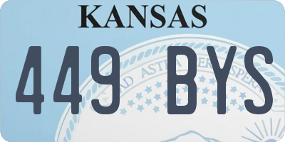 KS license plate 449BYS