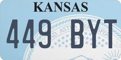 KS license plate 449BYT