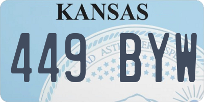 KS license plate 449BYW