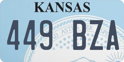 KS license plate 449BZA