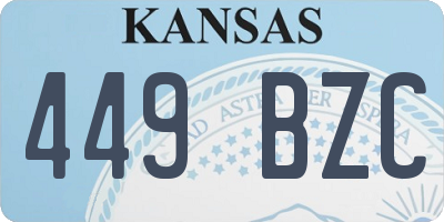 KS license plate 449BZC