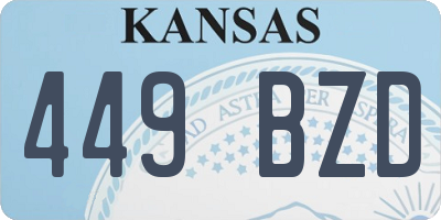 KS license plate 449BZD