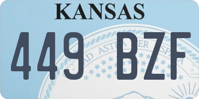 KS license plate 449BZF