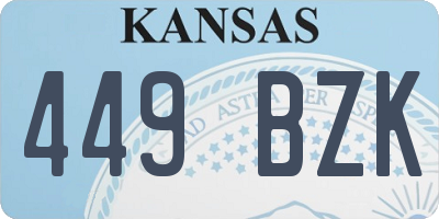 KS license plate 449BZK