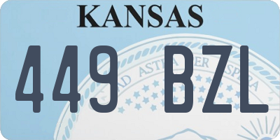 KS license plate 449BZL