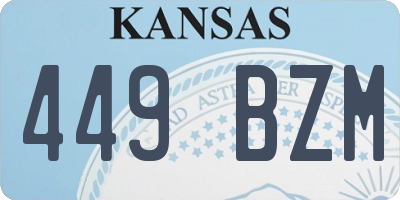 KS license plate 449BZM