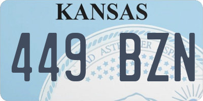 KS license plate 449BZN