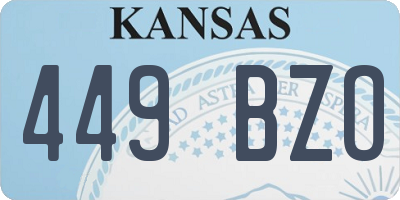 KS license plate 449BZO