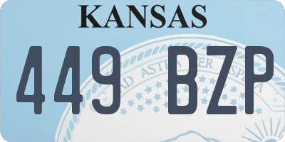 KS license plate 449BZP