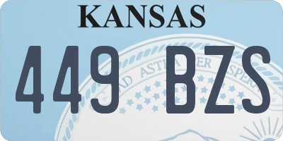 KS license plate 449BZS