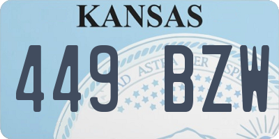 KS license plate 449BZW