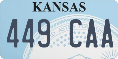 KS license plate 449CAA