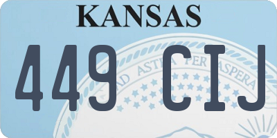 KS license plate 449CIJ