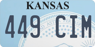 KS license plate 449CIM