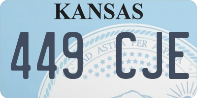 KS license plate 449CJE