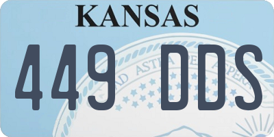 KS license plate 449DDS