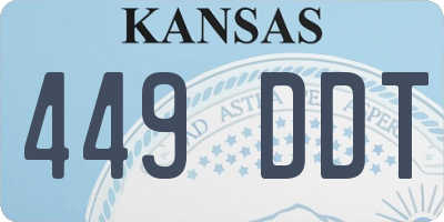 KS license plate 449DDT