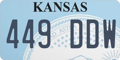KS license plate 449DDW