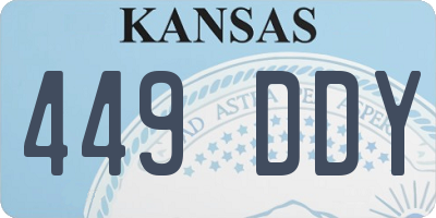 KS license plate 449DDY