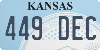 KS license plate 449DEC