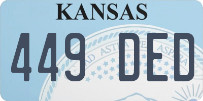 KS license plate 449DED