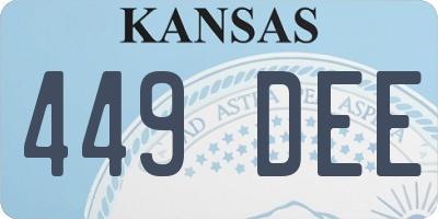 KS license plate 449DEE
