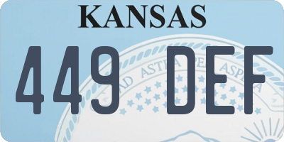 KS license plate 449DEF