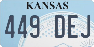 KS license plate 449DEJ