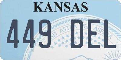 KS license plate 449DEL