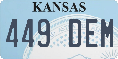 KS license plate 449DEM