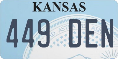 KS license plate 449DEN