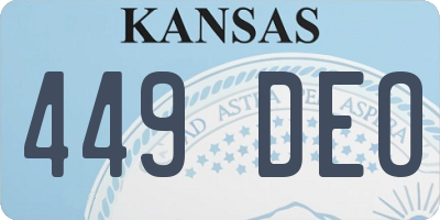 KS license plate 449DEO