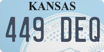 KS license plate 449DEQ