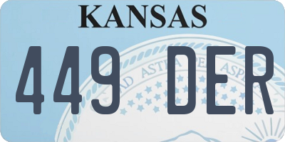 KS license plate 449DER
