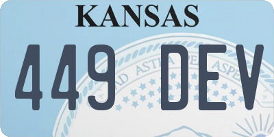 KS license plate 449DEV