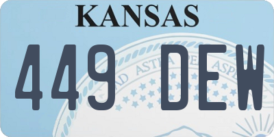 KS license plate 449DEW